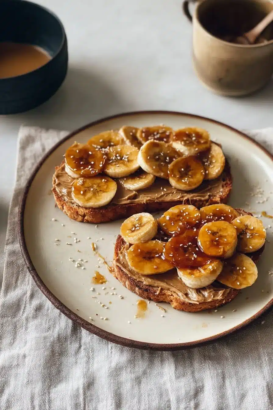 Peanut Butter Toast with Caramelized Bananas