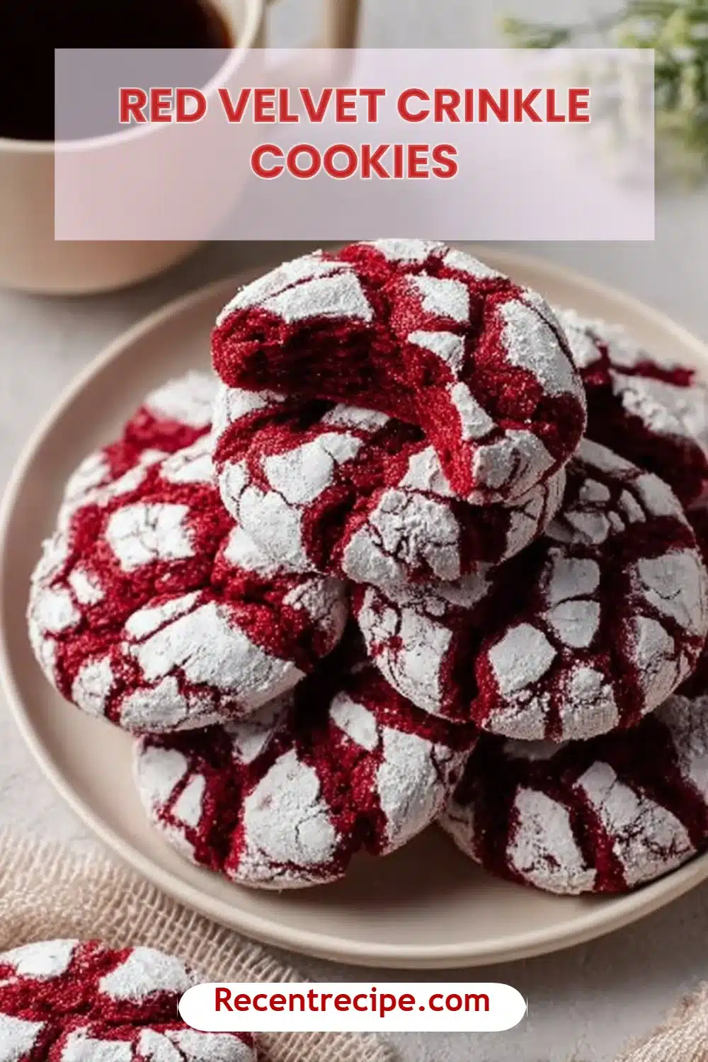 Red Velvet Crinkle Cookies