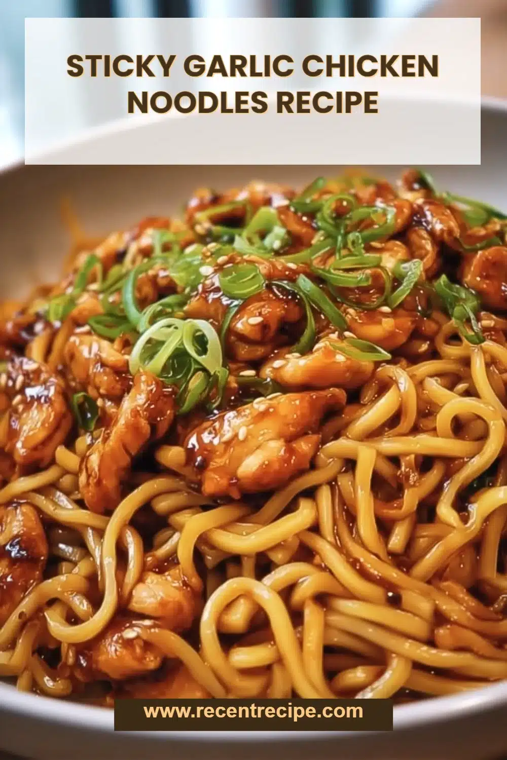 Sticky Garlic Chicken Noodles Recipe