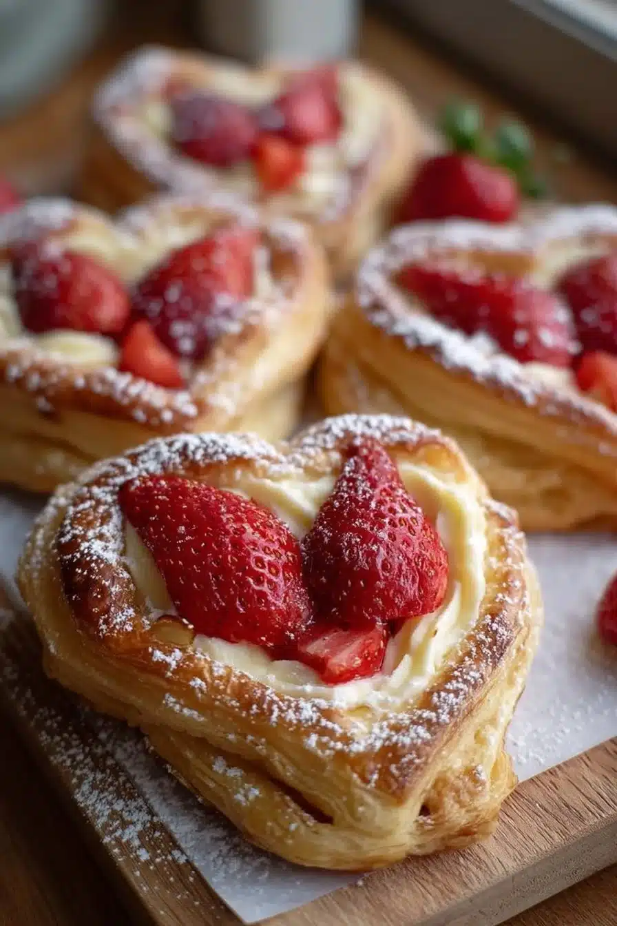 Strawberry Puff Pastry Danishes