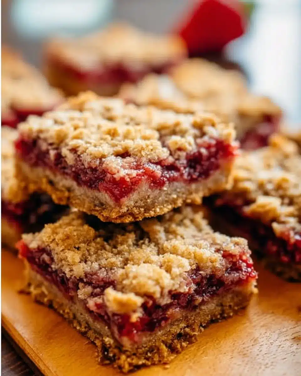 Strawberry Oatmeal Crumble Bars