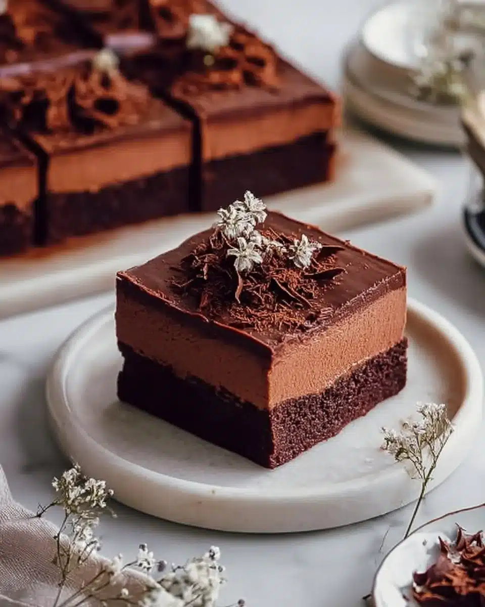 Creamy Chocolate Mousse Brownies