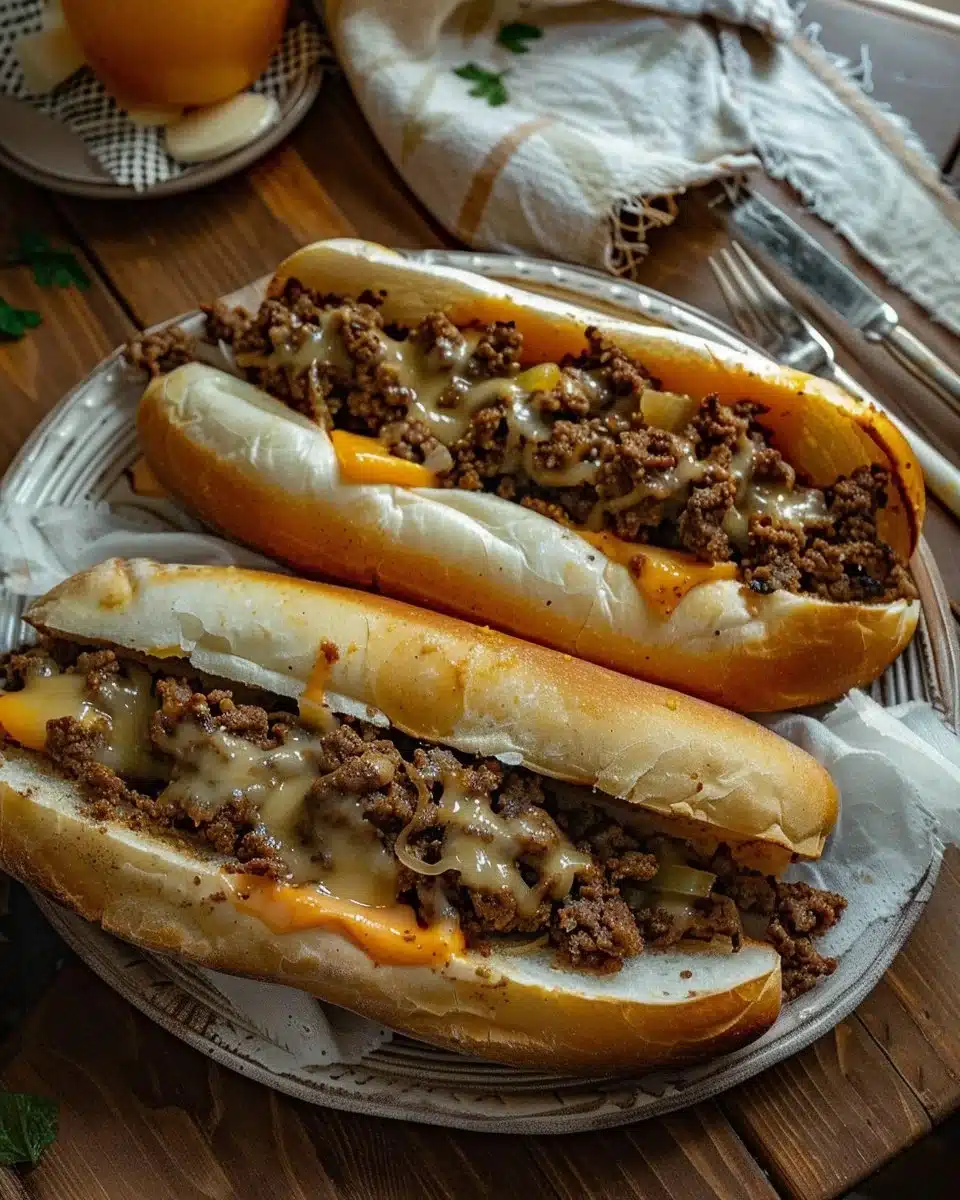 Ground Beef Philly Cheesesteaks