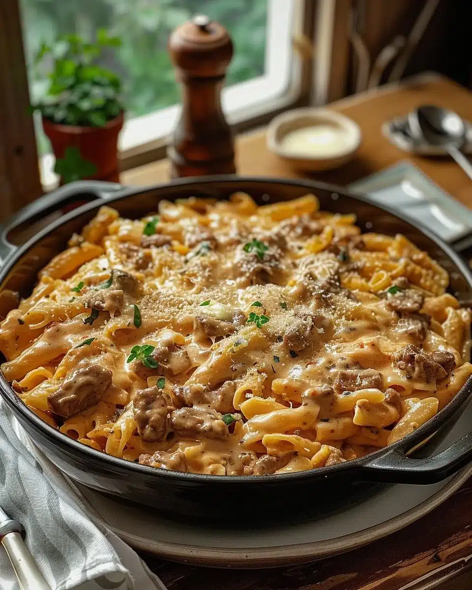 One-Pot Creamy Beef Pasta