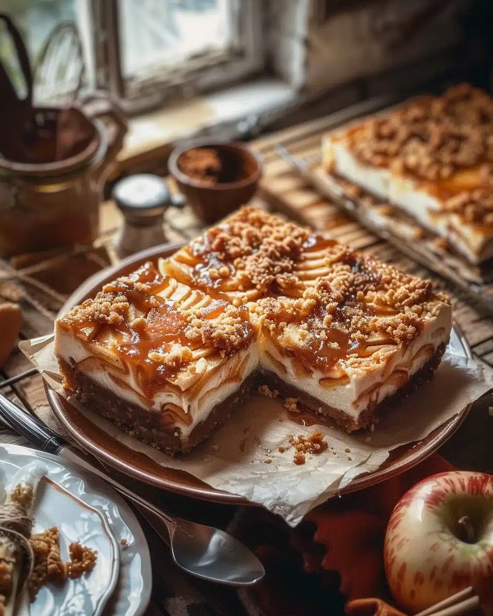 Caramel Apple Cheesecake Bars