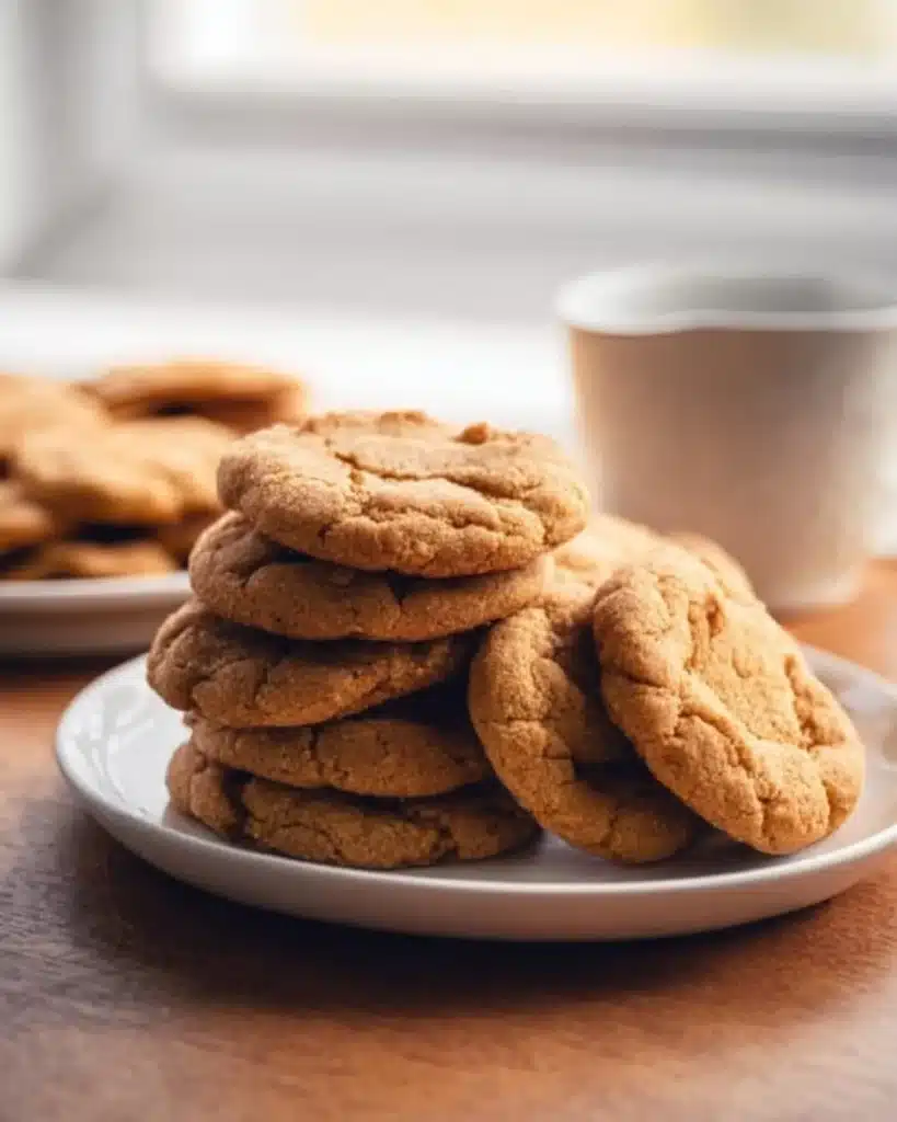 Delicious 3-ingredient brown sugar cookies on a baking sheet.