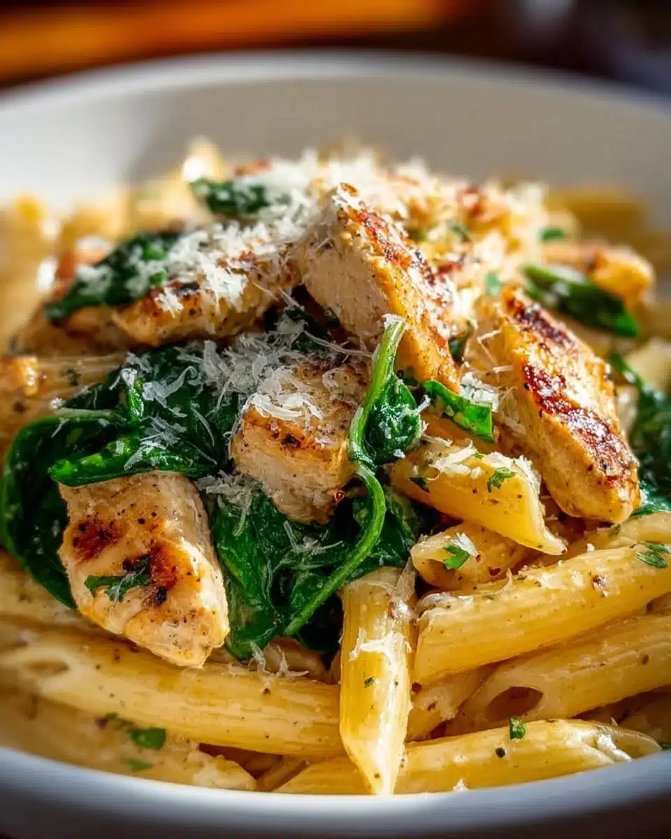 Healthy Garlic Parmesan Chicken Pasta