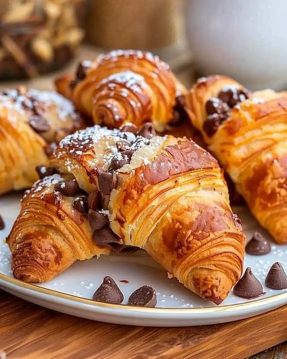 Air Fryer Croissants with Nutella and Chocolate Chips