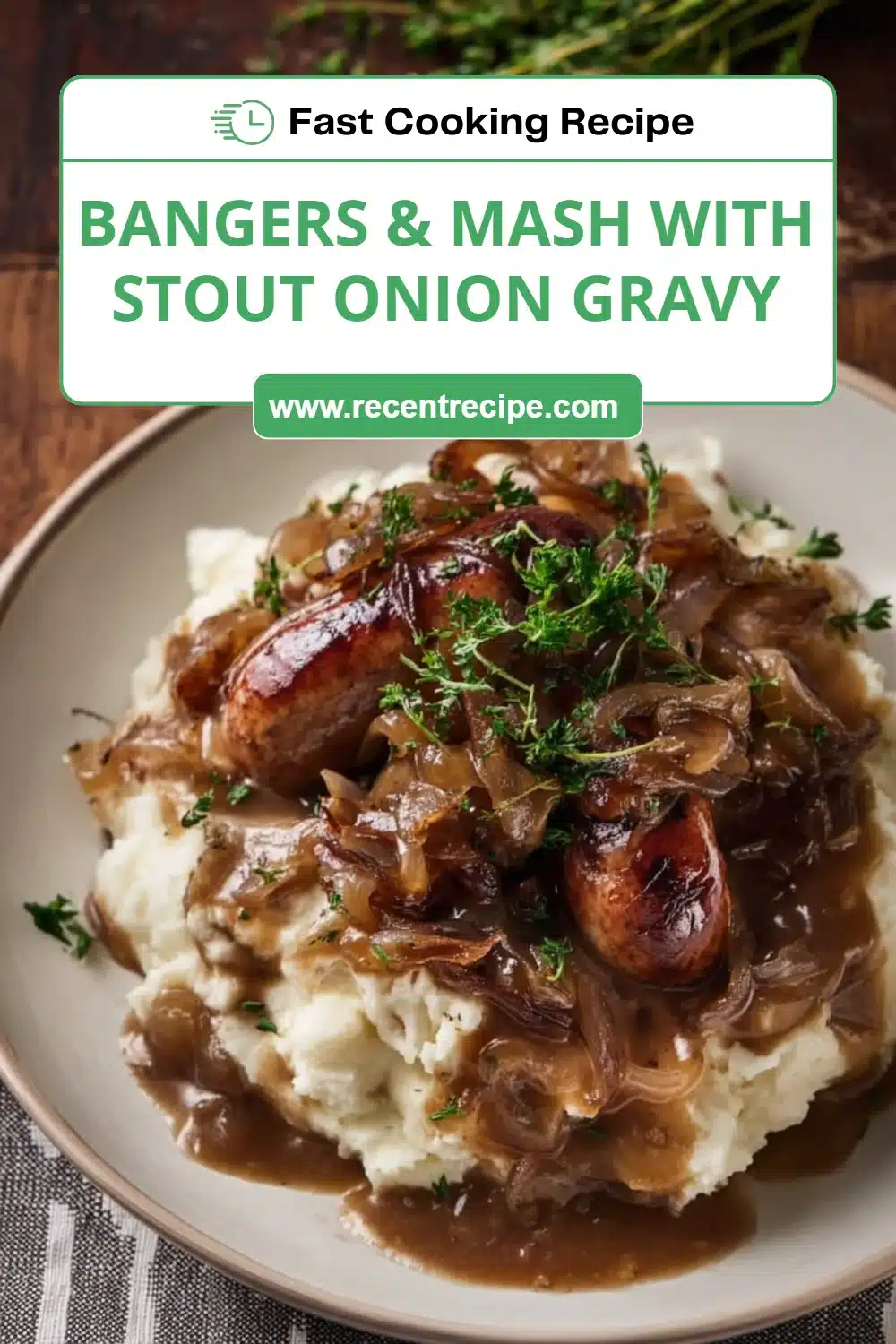 Bangers & Mash with Stout Onion Gravy