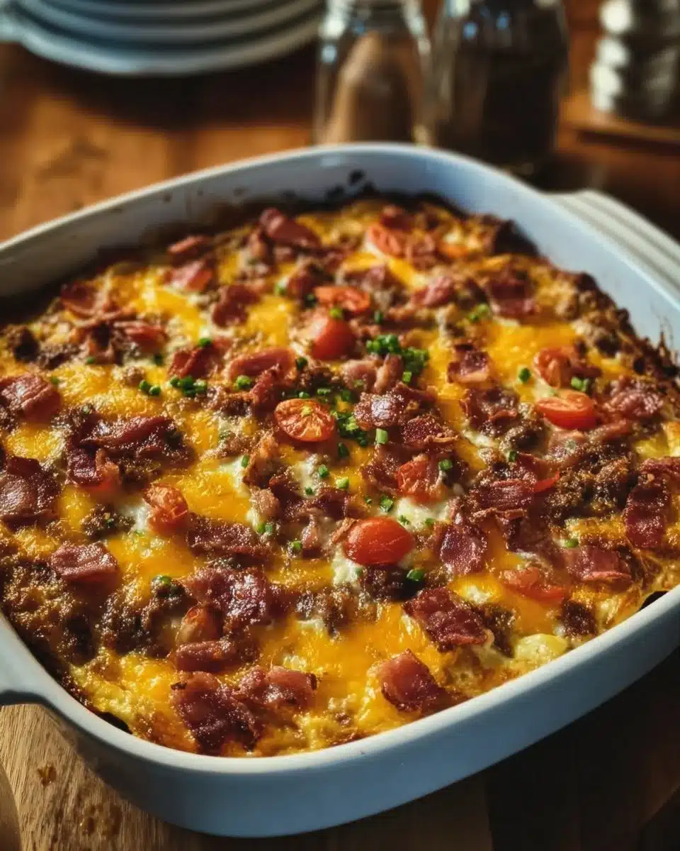 Low-Carb Bacon Cheeseburger Casserole