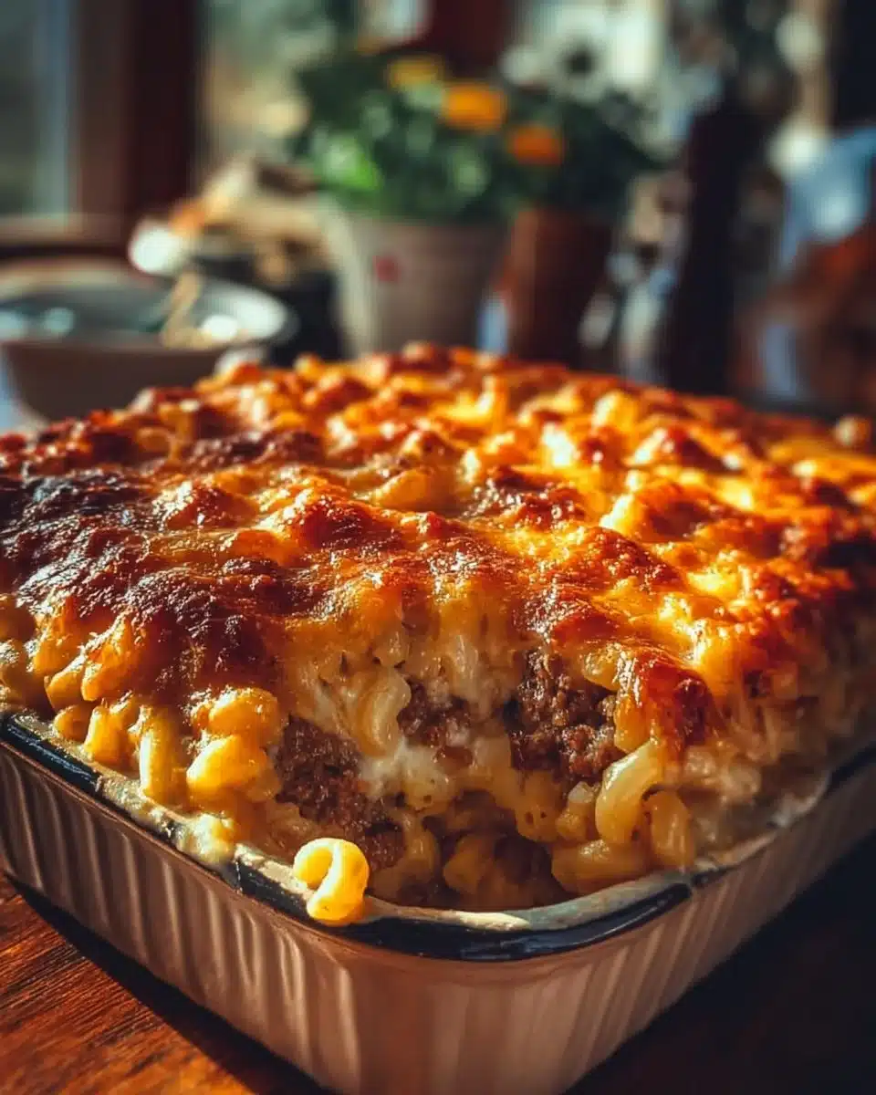 Mac and Cheese Meatloaf Casserole