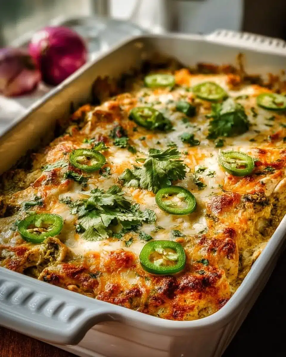 Healthy Salsa Verde Chicken Casserole