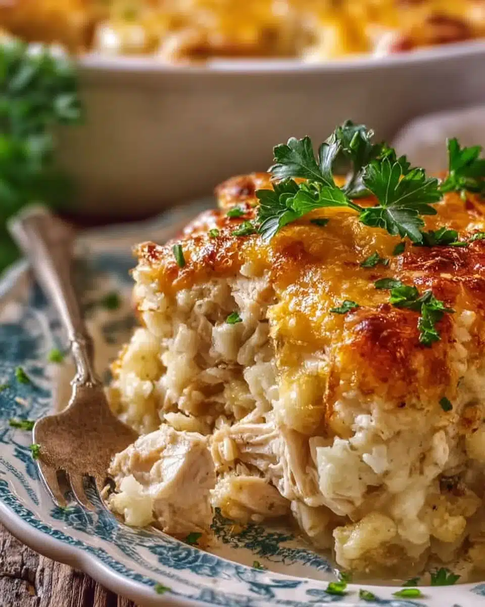 Easy Chicken Cauliflower Rice Casserole