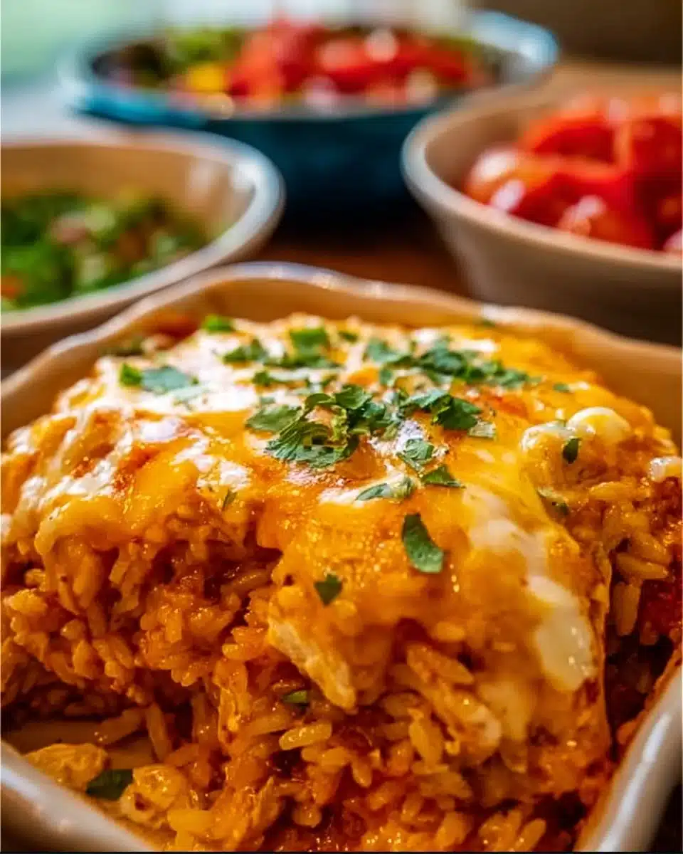 Best Chicken Enchilada Rice Casserole