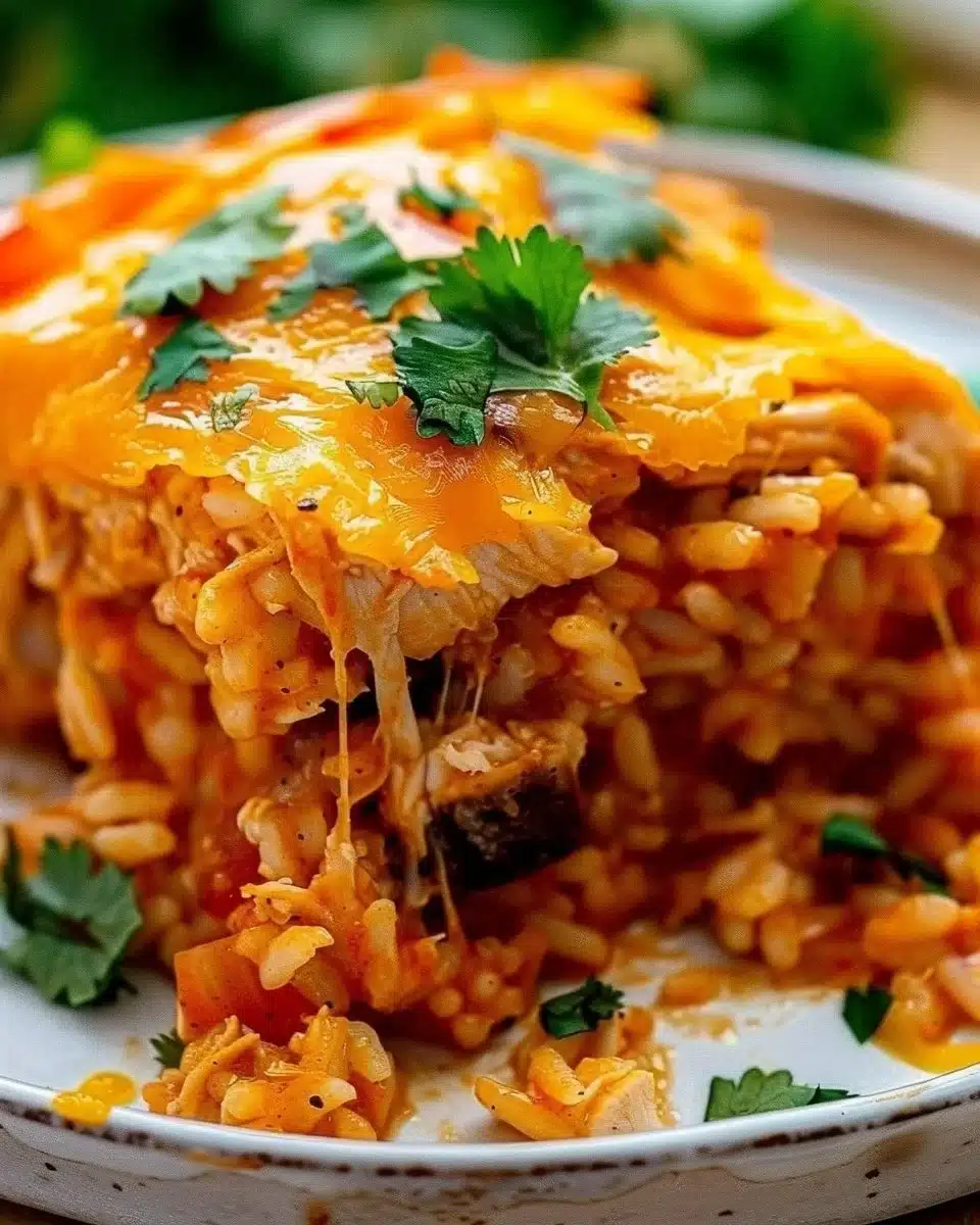 Chicken Enchilada Rice Casserole