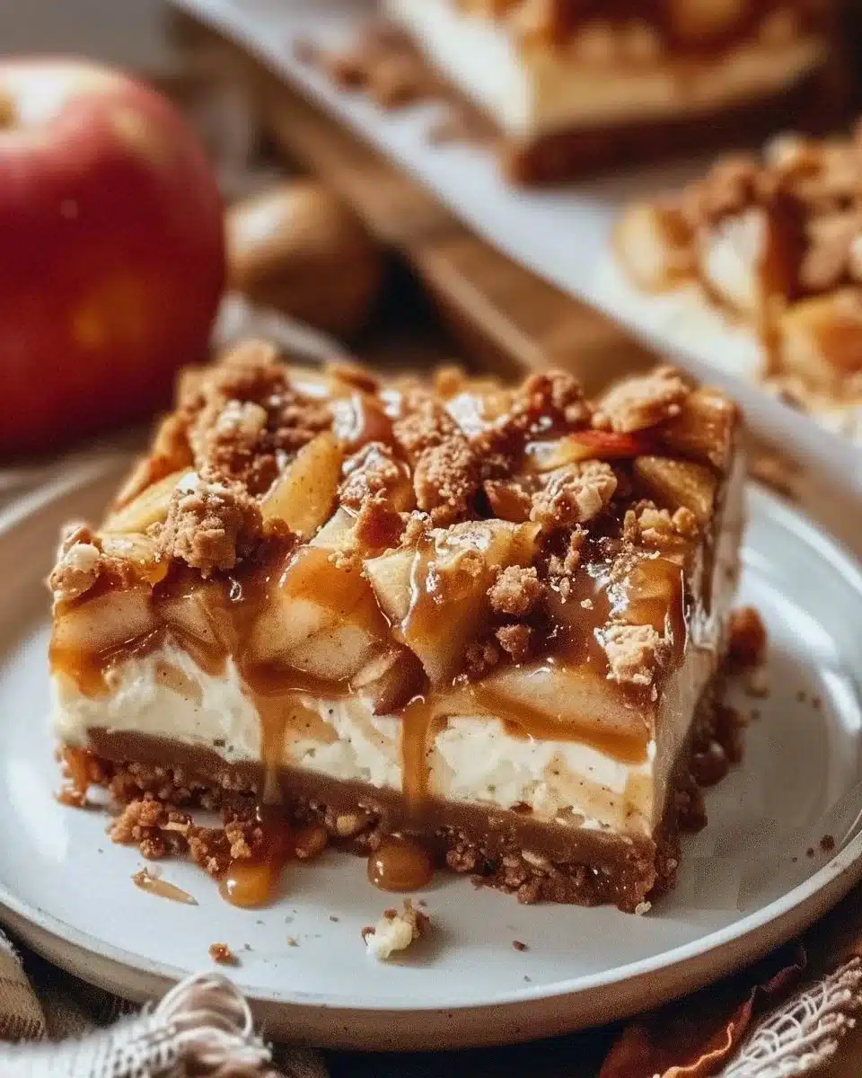 Caramel Apple Cheesecake Bars