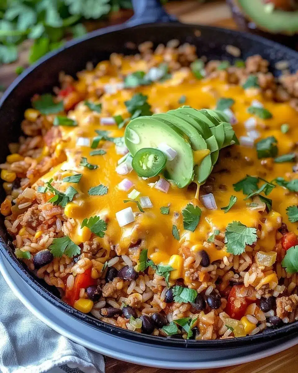 Cheesy Taco Rice Skillet