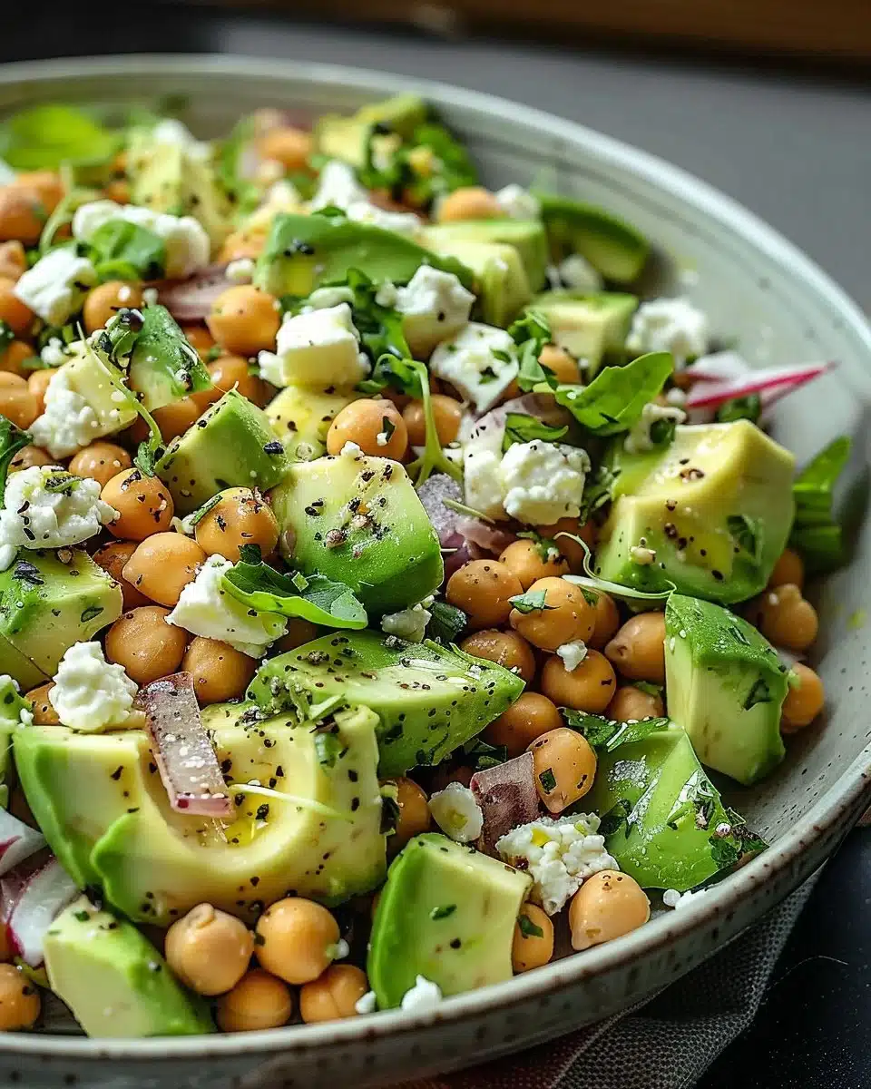 Chickpea Feta Avocado Salad