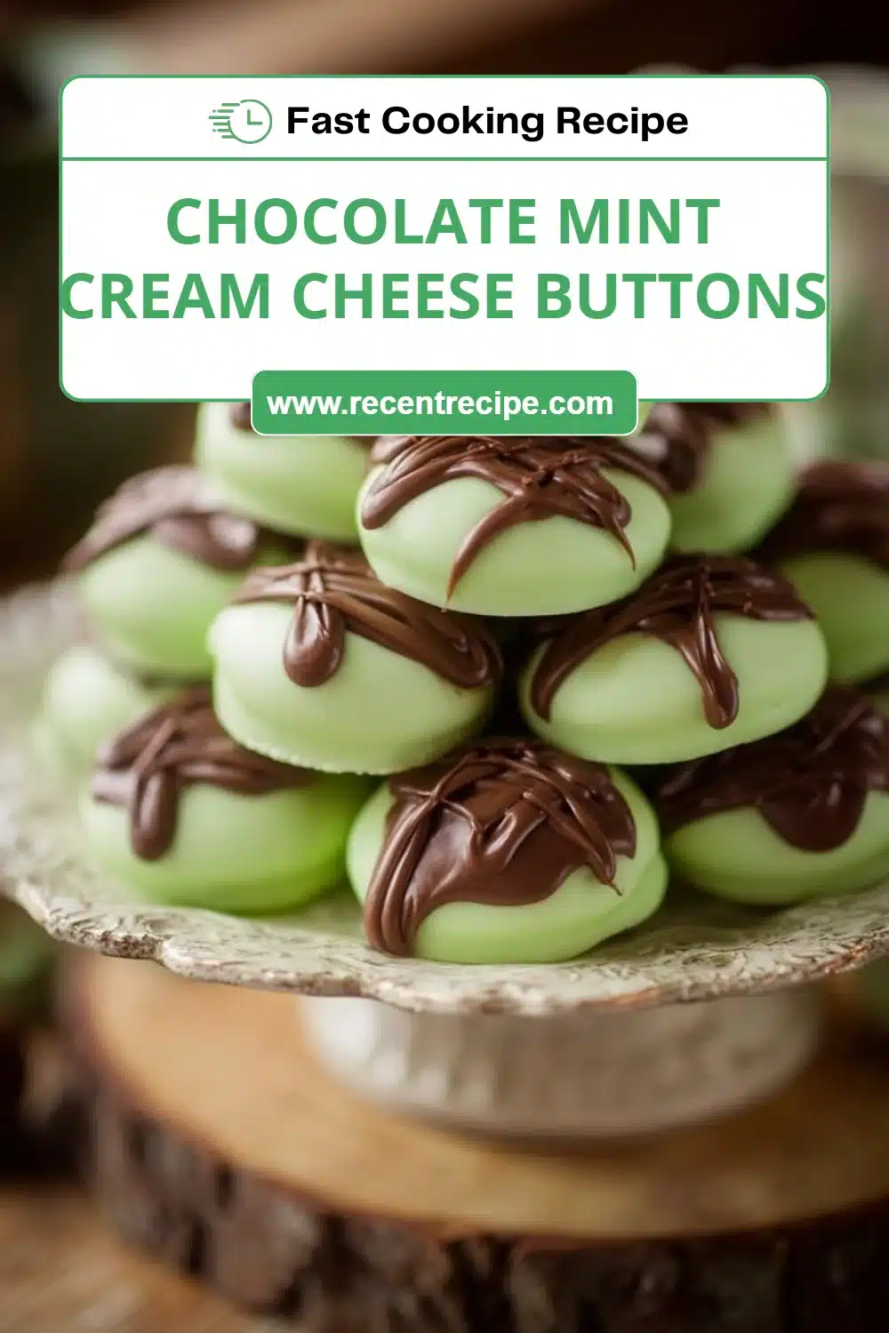 Chocolate Mint Cream Cheese Buttons