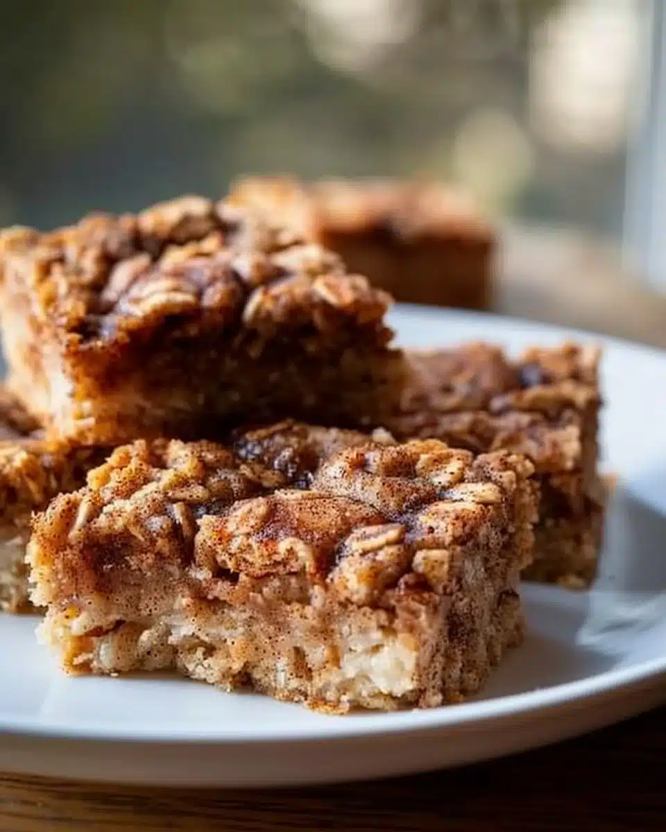 Cinnamon Roll Baked Oatmeal Squares: 10 Delicious Bites