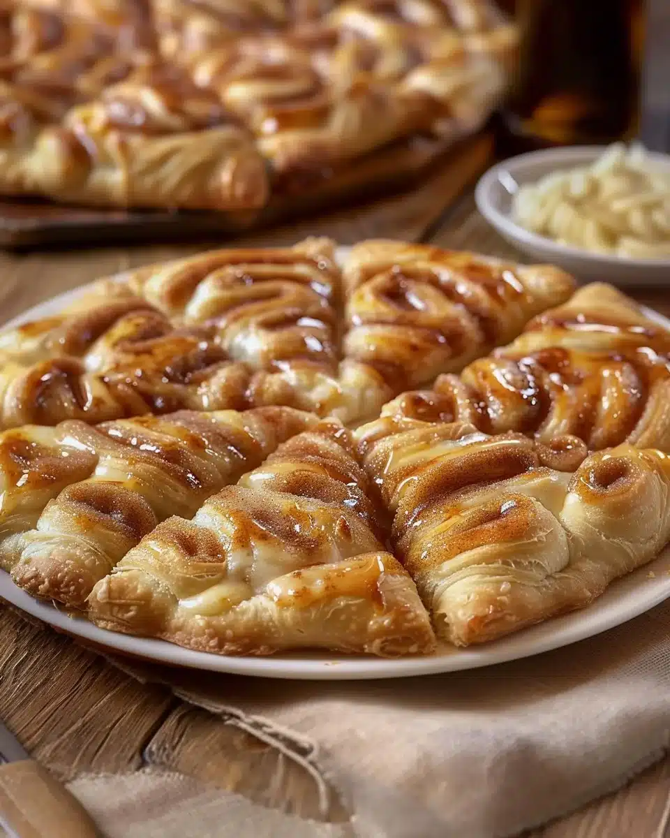 Cinnamon-Sugar Pizza made with Crescent Rolls