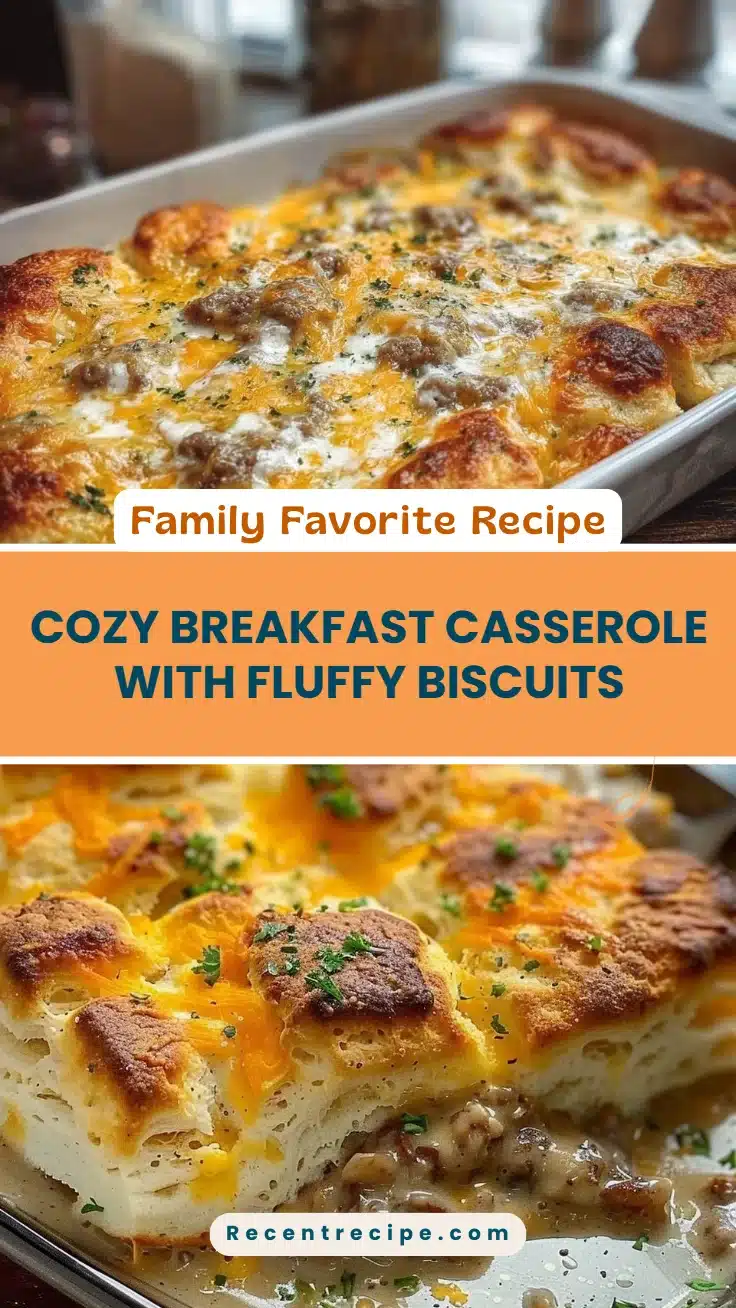 Cozy Breakfast Casserole with Fluffy Biscuits