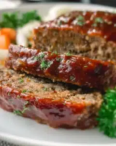 Cozy and delicious homemade meatloaf served with mashed potatoes