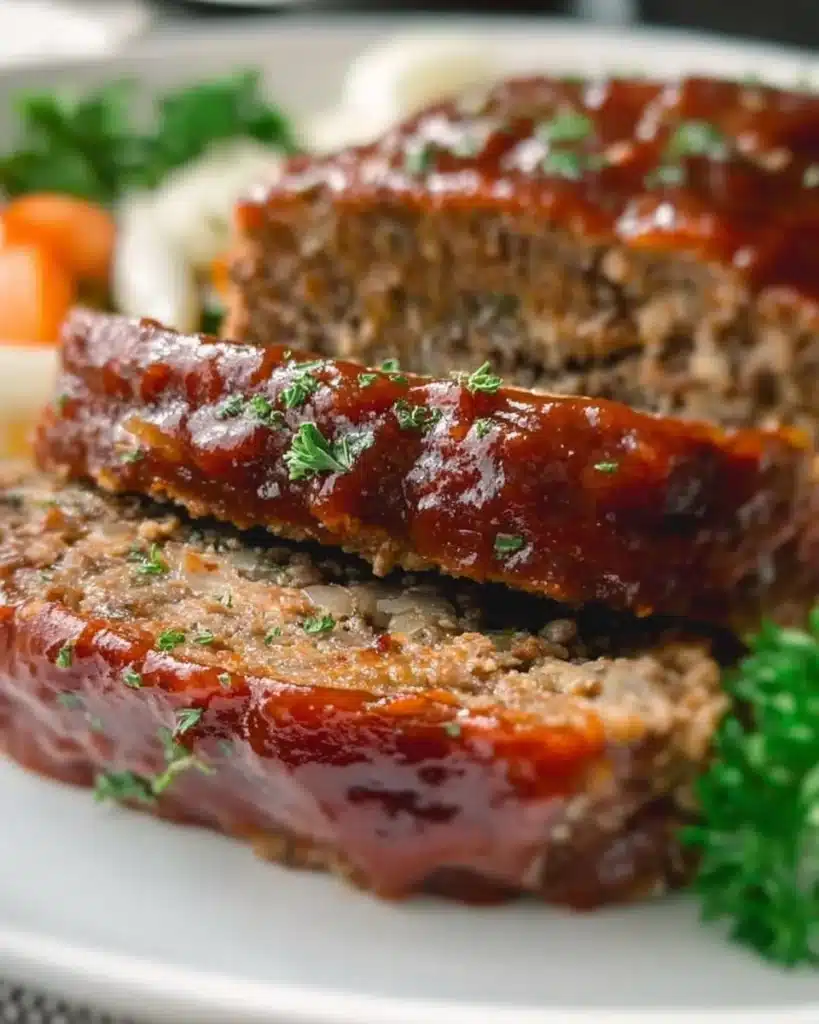 Cozy and delicious homemade meatloaf served with mashed potatoes