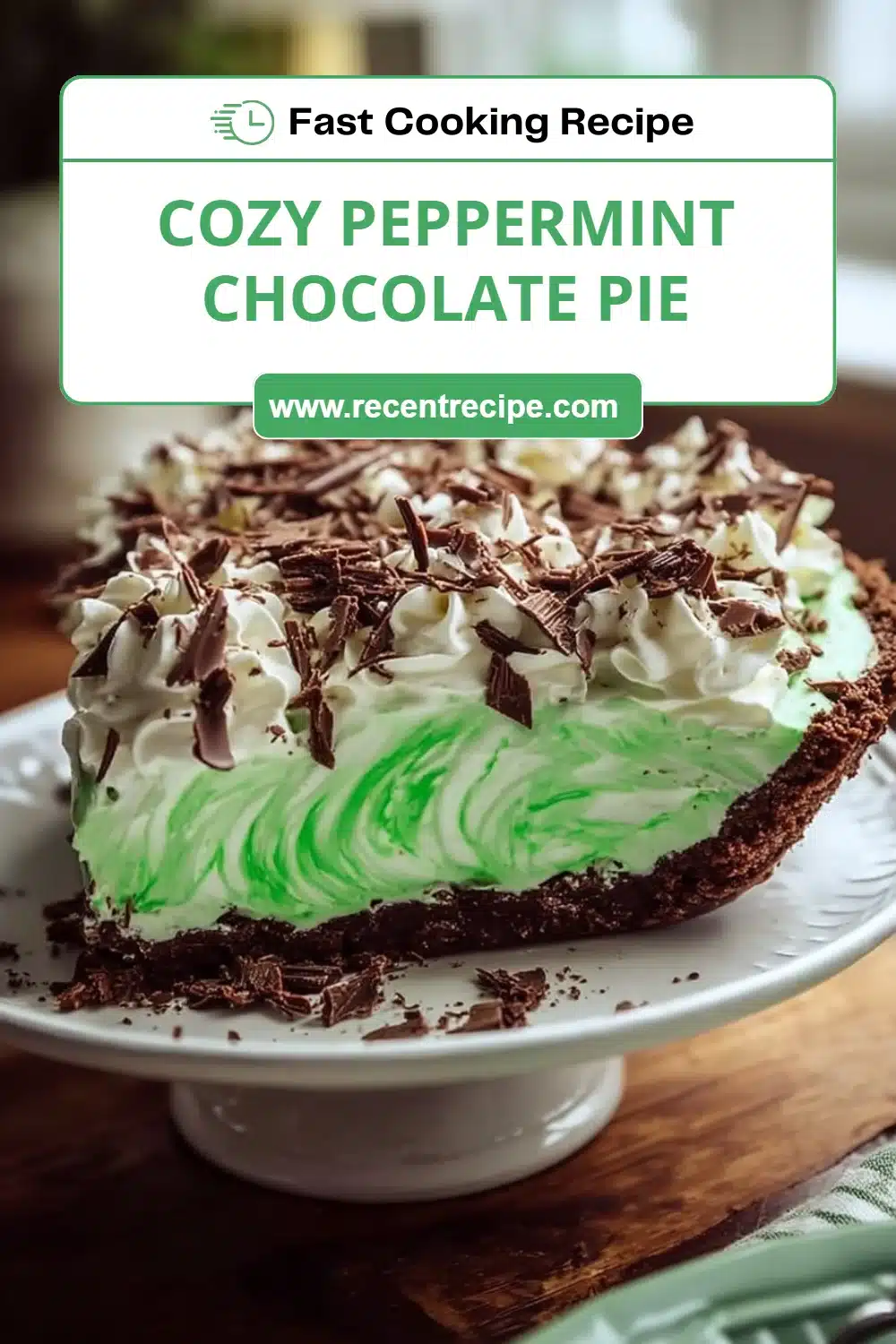 Cozy Peppermint Chocolate Pie