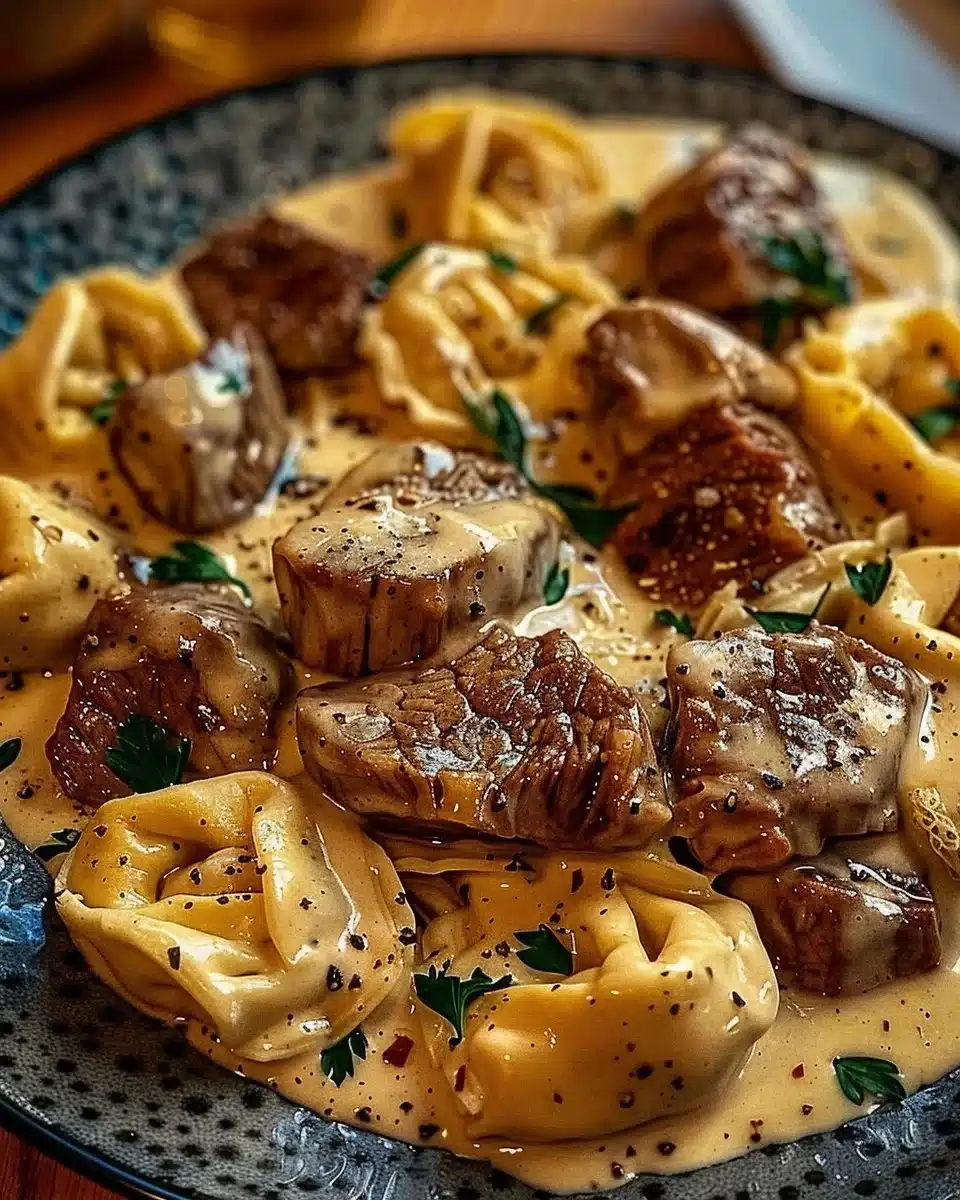 Cracked Garlic Steak Tortellini in Creamhouse Sauce Bliss
