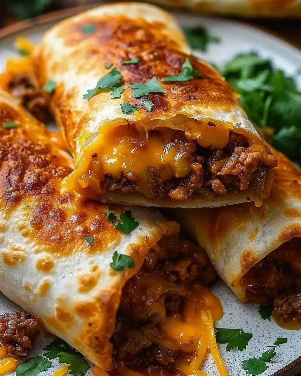 Beef and Cheese Chimichangas