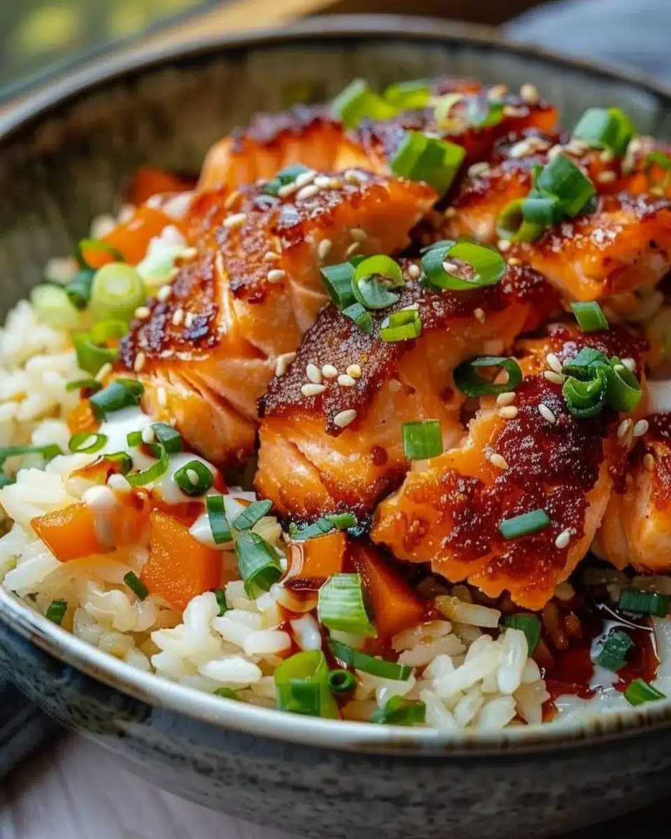 Crispy Salmon and Rice Bowl