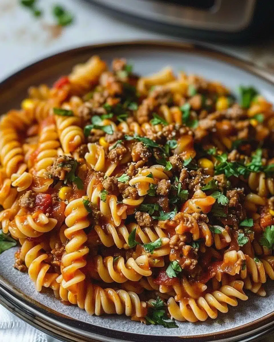 Crockpot Taco Pasta