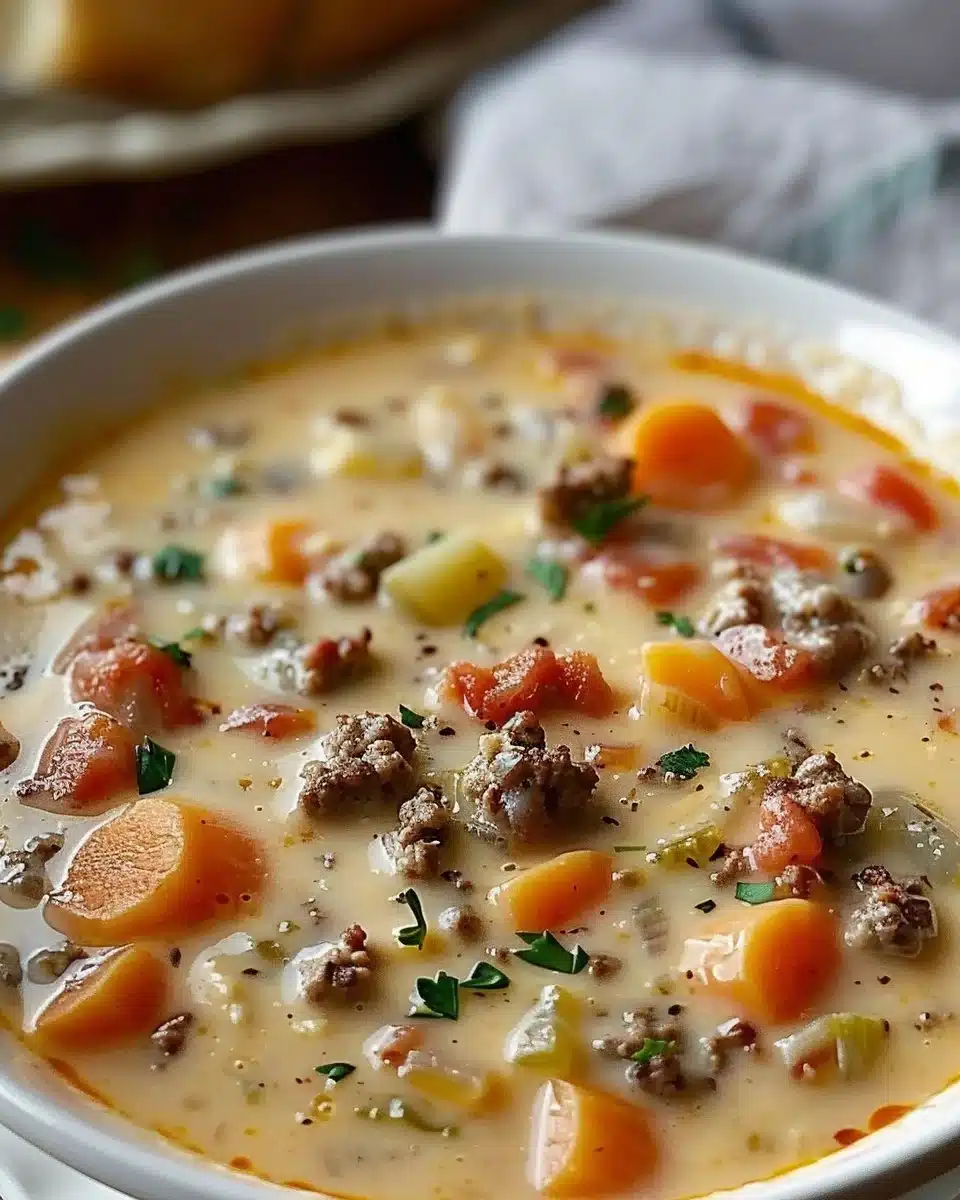 Easy Cheeseburger Soup Recipe