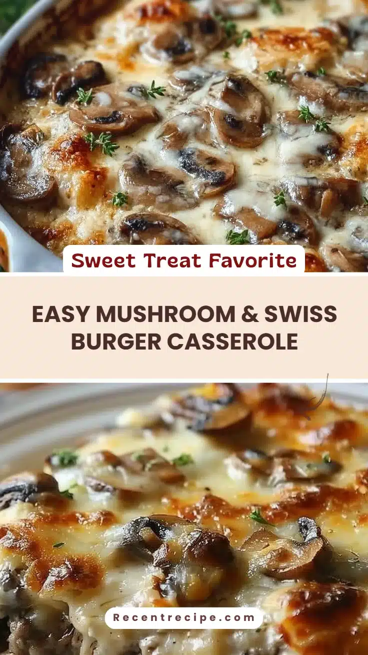 Easy Mushroom & Swiss Burger Casserole