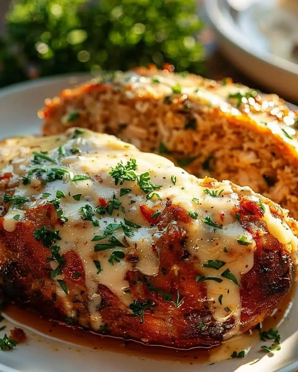 Garlic Parmesan Chicken Meatloaf