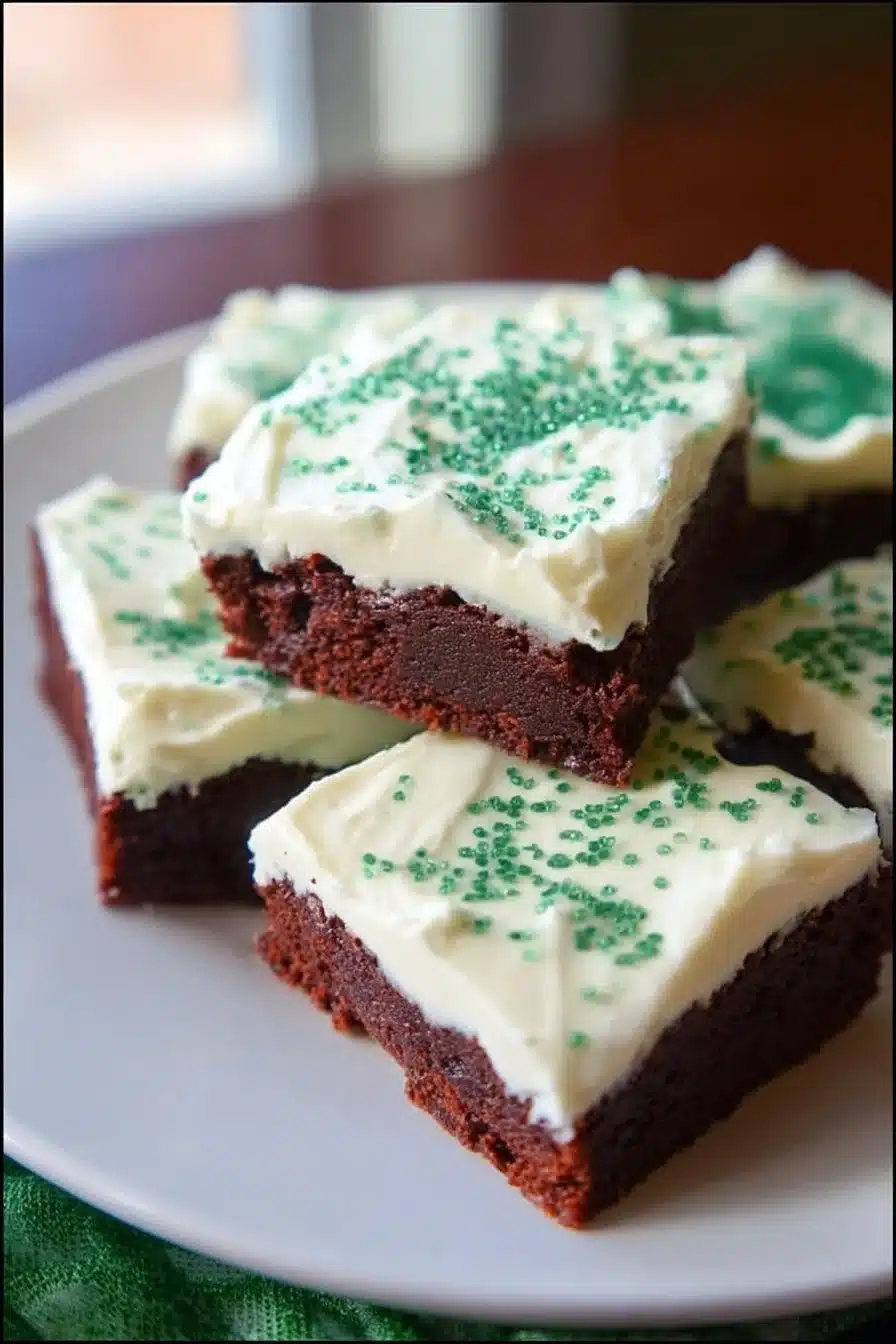 Green Velvet Brownies with Cream Cheese Frosting