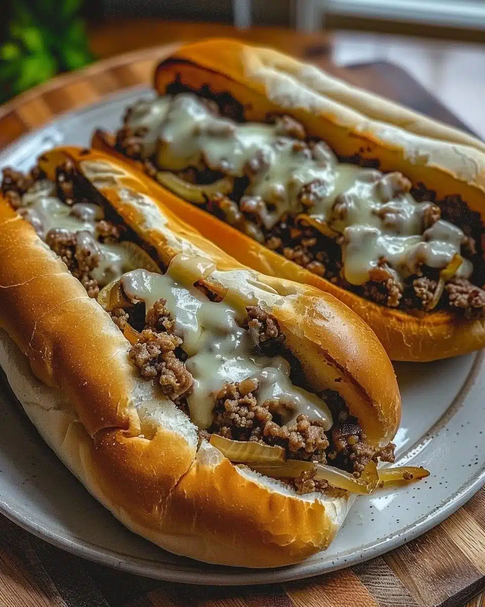 Ground Beef Philly Cheesesteaks