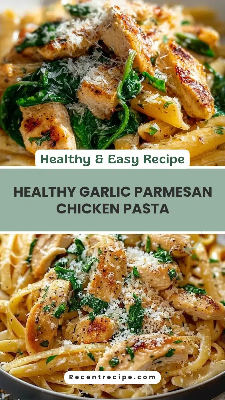 Healthy Garlic Parmesan Chicken Pasta