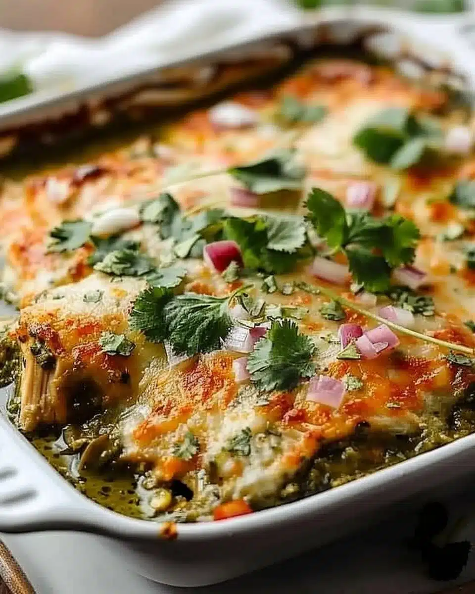 Healthy Salsa Verde Chicken Casserole