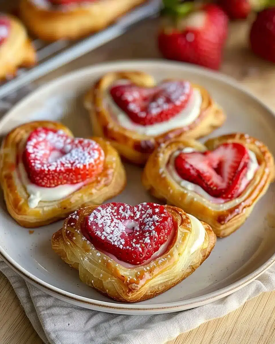 Heart Strawberry Danishes