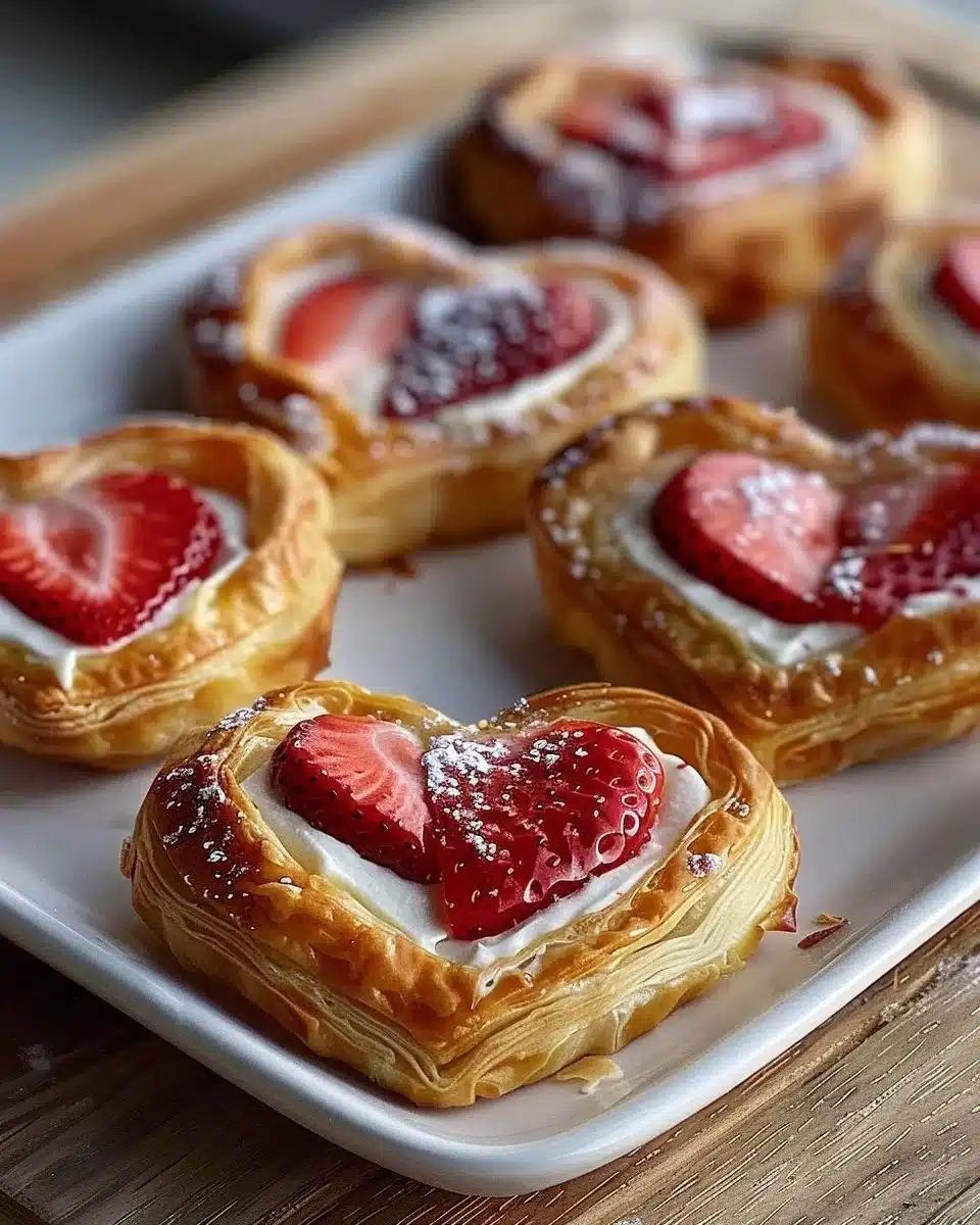 Strawberry Cream Cheese Heart Danishes