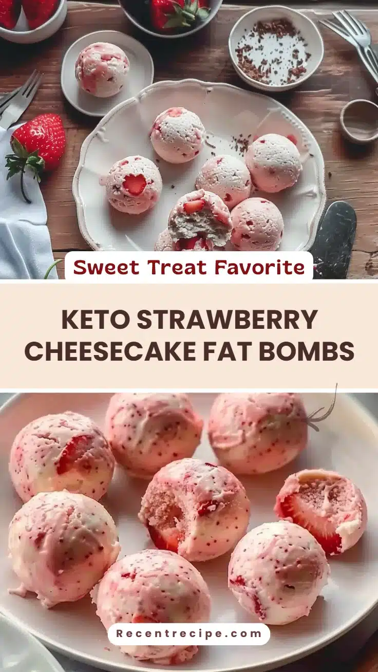 Keto Strawberry Cheesecake Fat Bombs