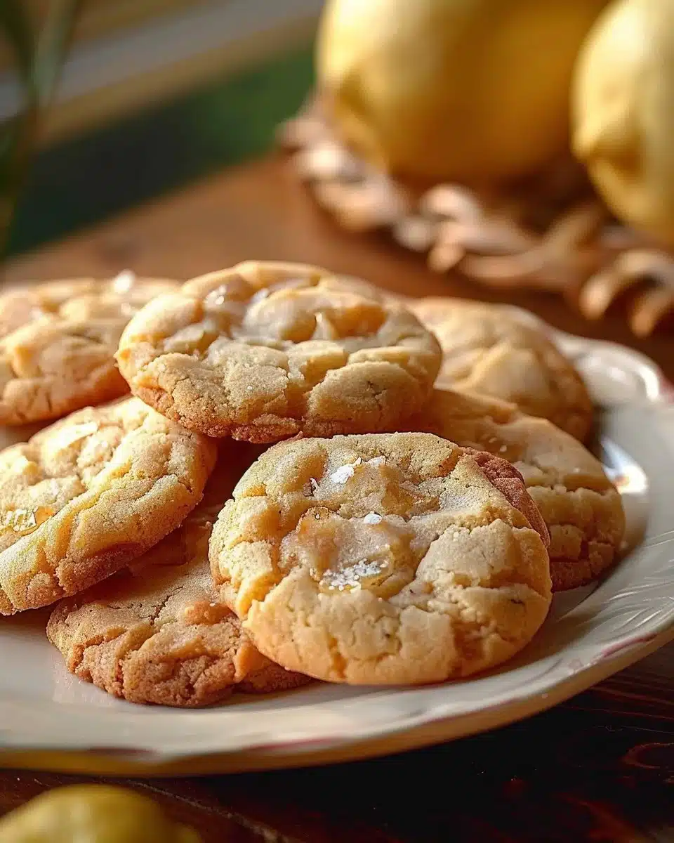 Plate of delicious lemon cake mix cookies with a zesty glaze