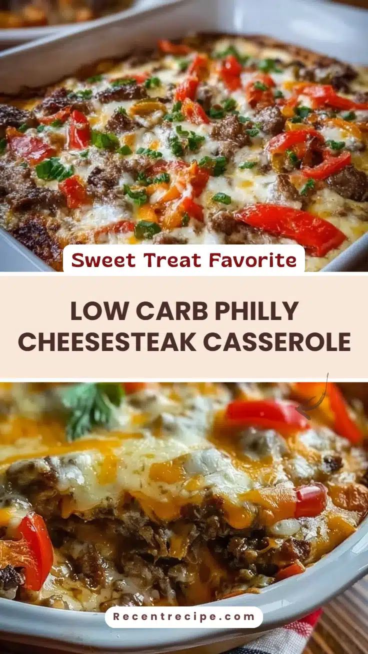 Low Carb Philly Cheesesteak Casserole