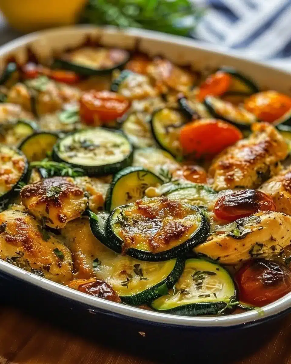 Mediterranean Chicken Zucchini Bake – Healthy, Flavor-Packed Dinner Idea!