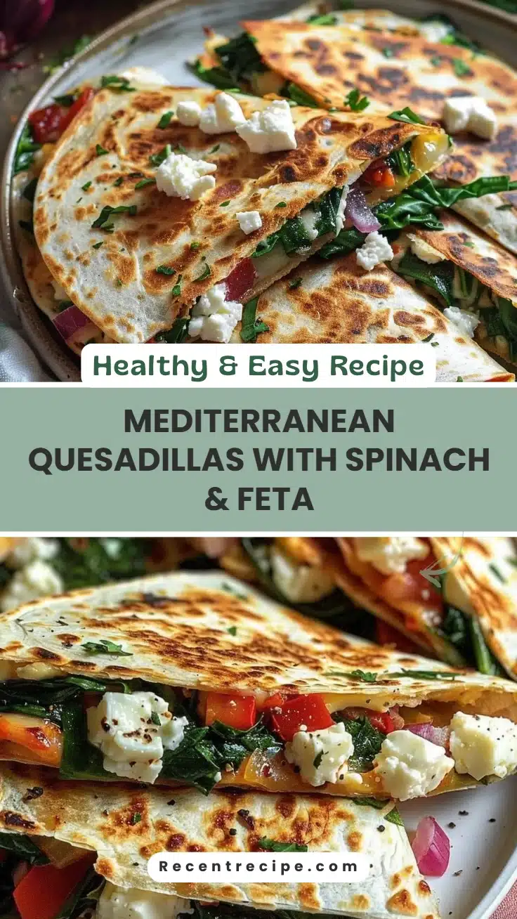 Mediterranean Quesadillas with Spinach & Feta