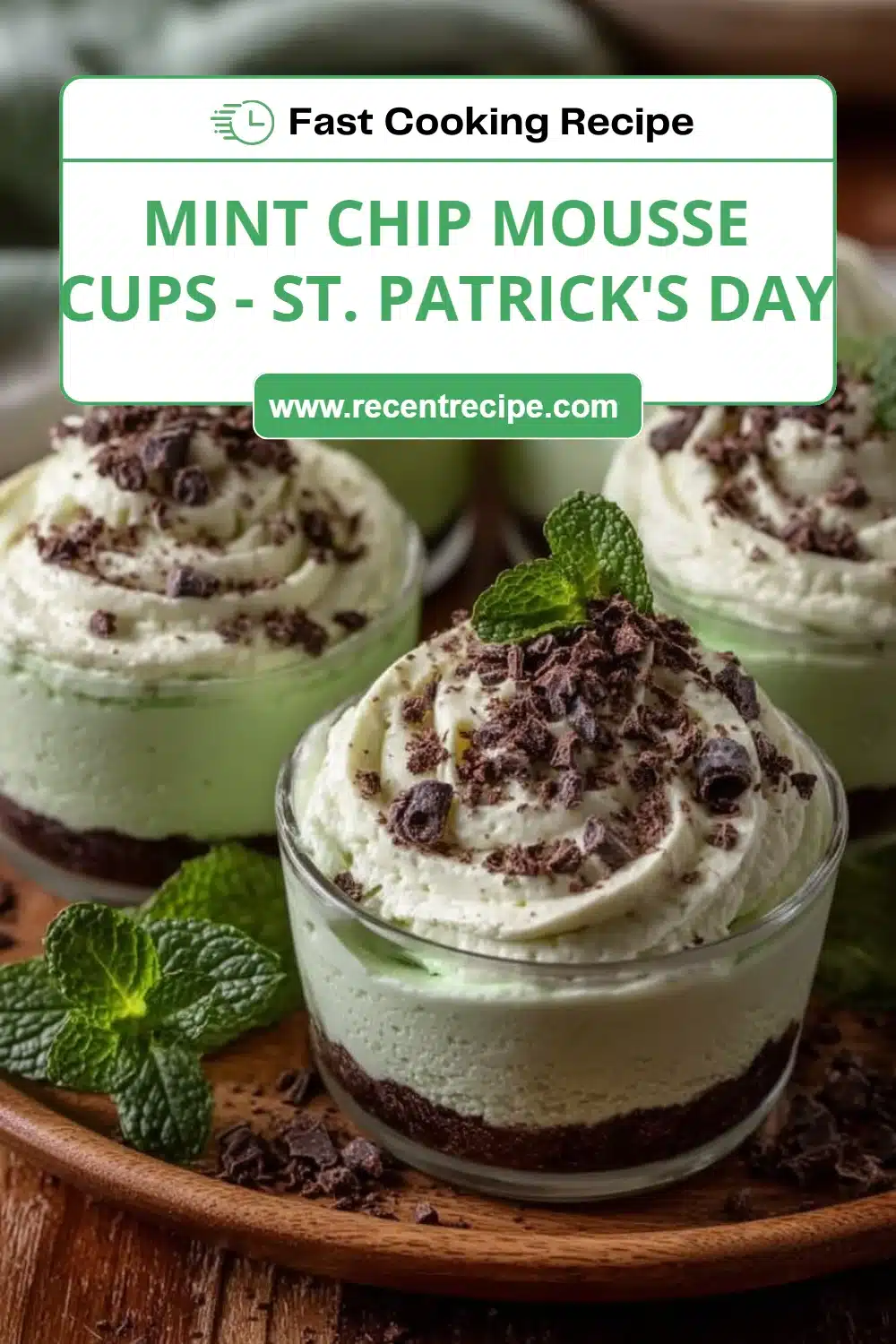Mint Chip Mousse Cups - St. Patrick's Day