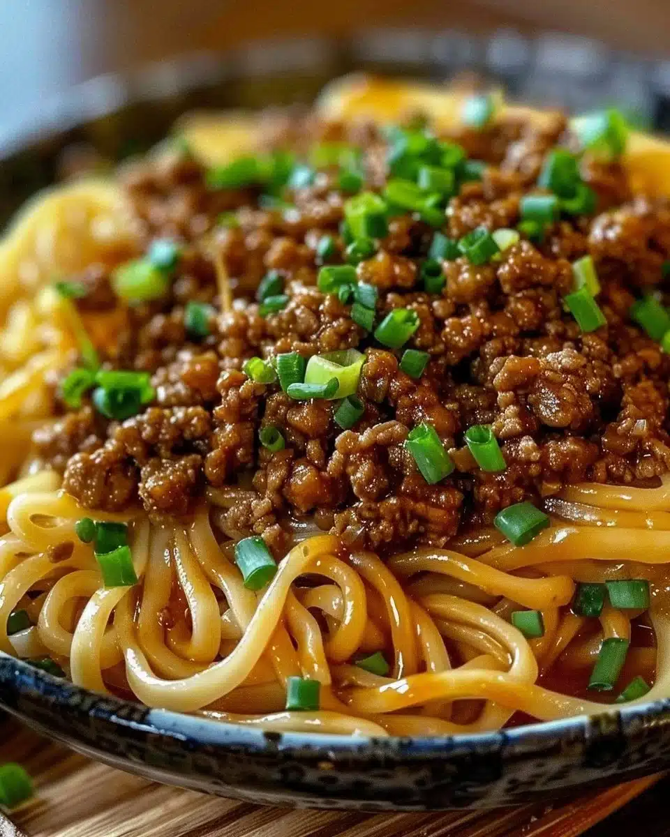 Mongolian Ground Beef Noodles