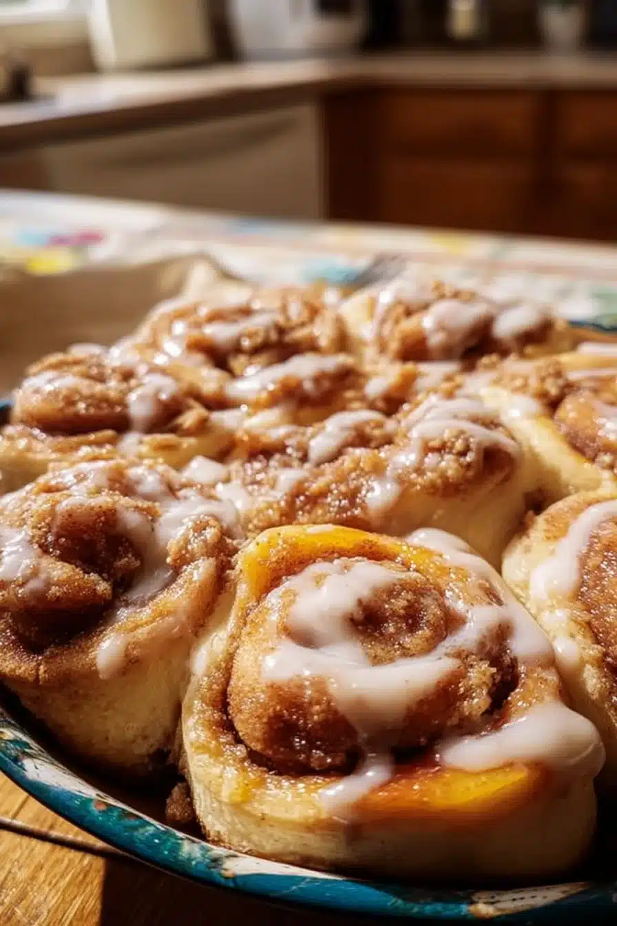Peach Cobbler Cinnamon Rolls